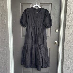 Zara Tiered Midi Sundress with Puff Sleeves